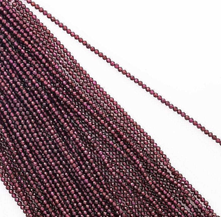 Rhodolite Garnet natural hand cut gemstone beads