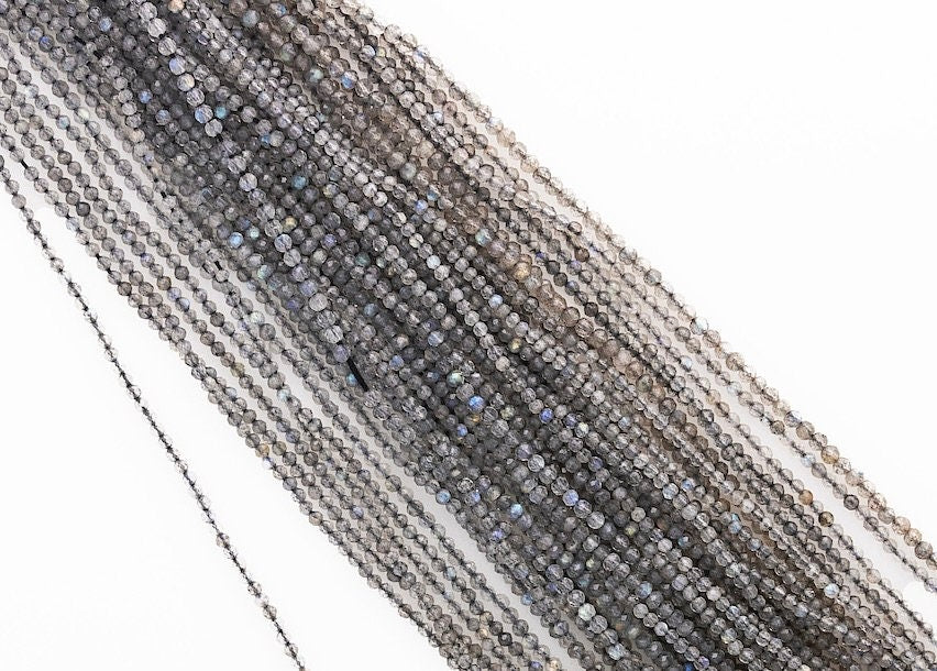 Hand cut natural Labradorite semi precious gemstone beads. Beautiful flare and sparkle