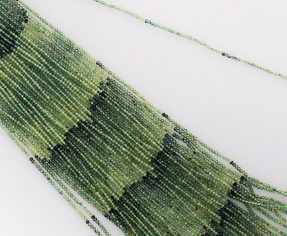 Beautiful natural hand cut Green Sapphire gemstone beads