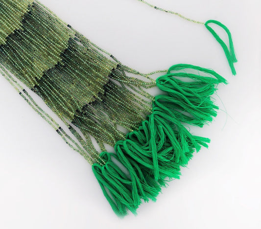 Beautiful natural hand cut Green Sapphire gemstone beads