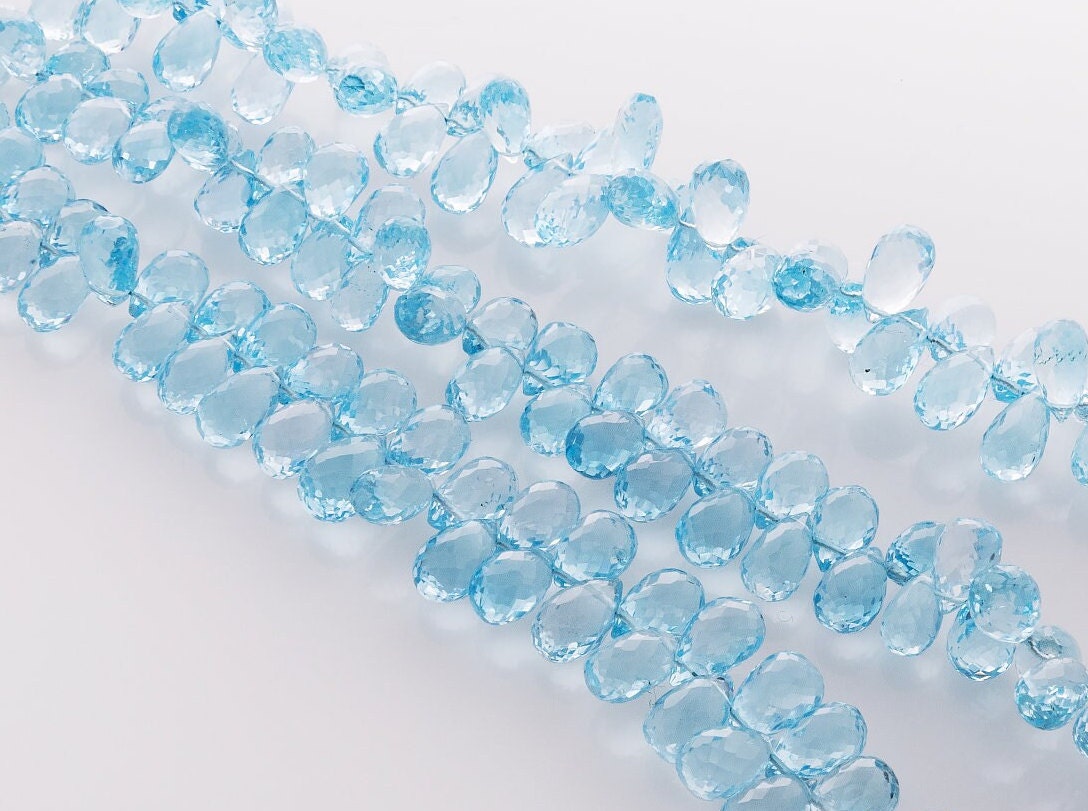 Beautiful natural blue topaz gemstone beads