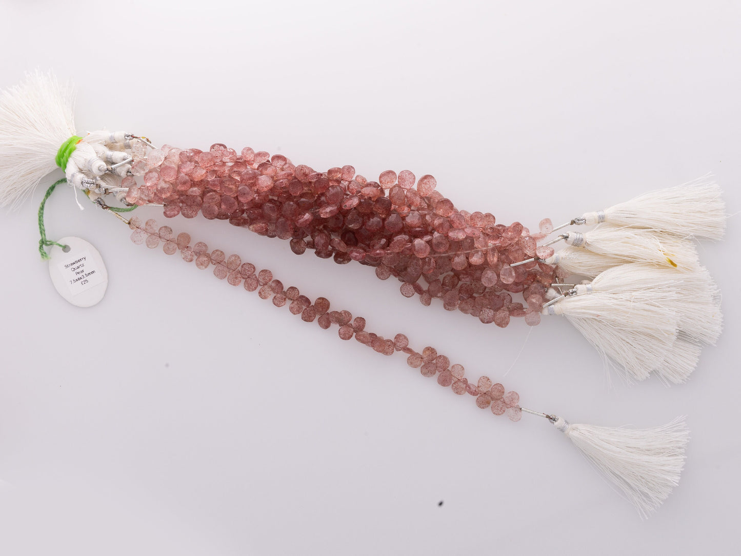 Beautiful natural strawberry quartz gemstone beads