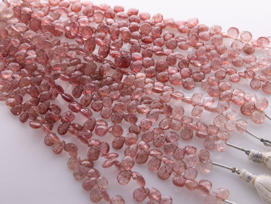 Beautiful natural strawberry quartz gemstone beads