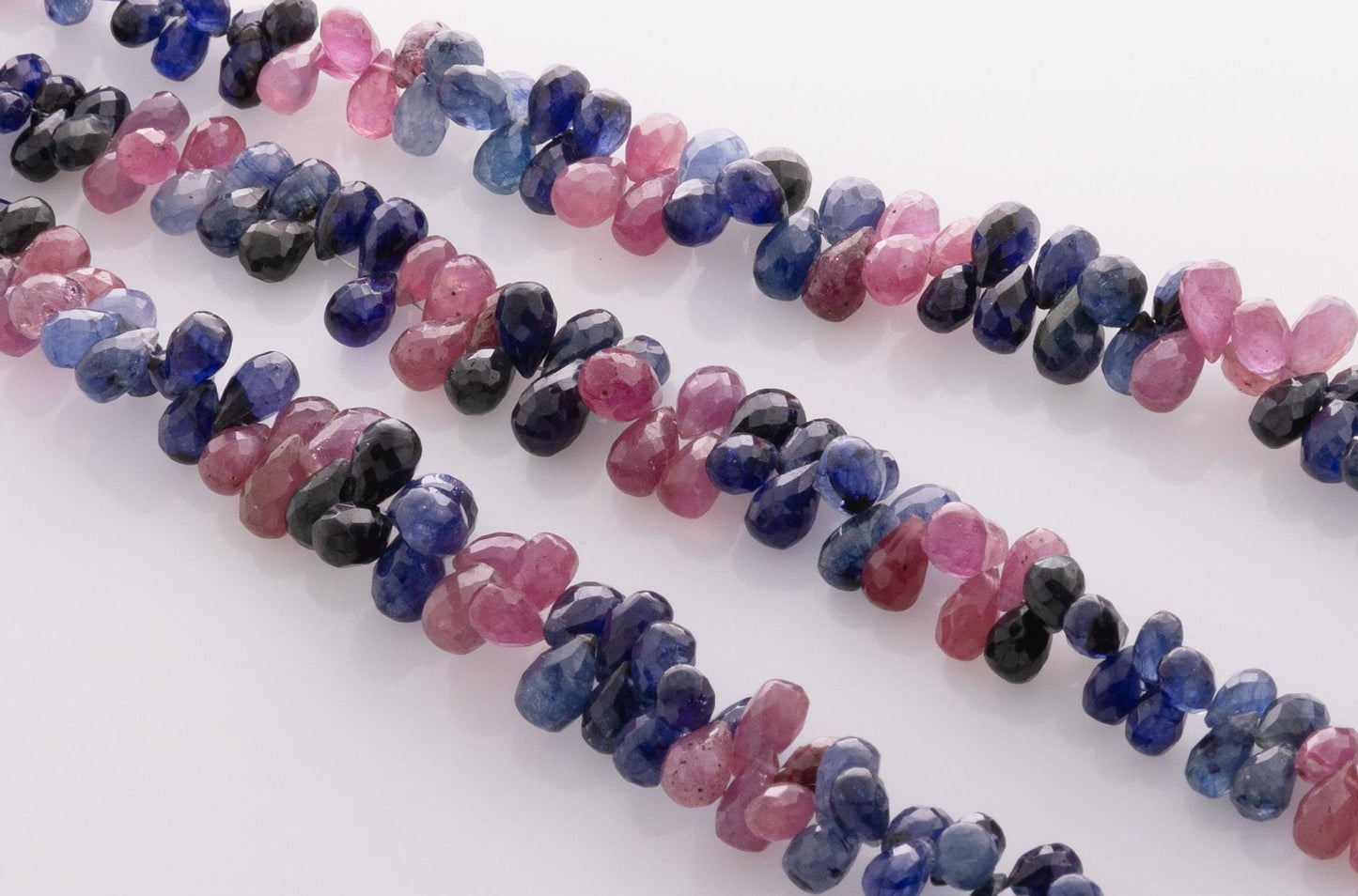 Beautiful natural blue and pink sapphire gemstone beads