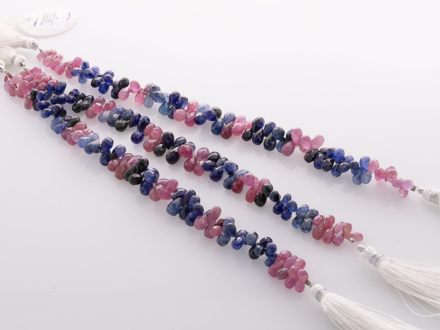 Beautiful natural blue and pink sapphire gemstone beads