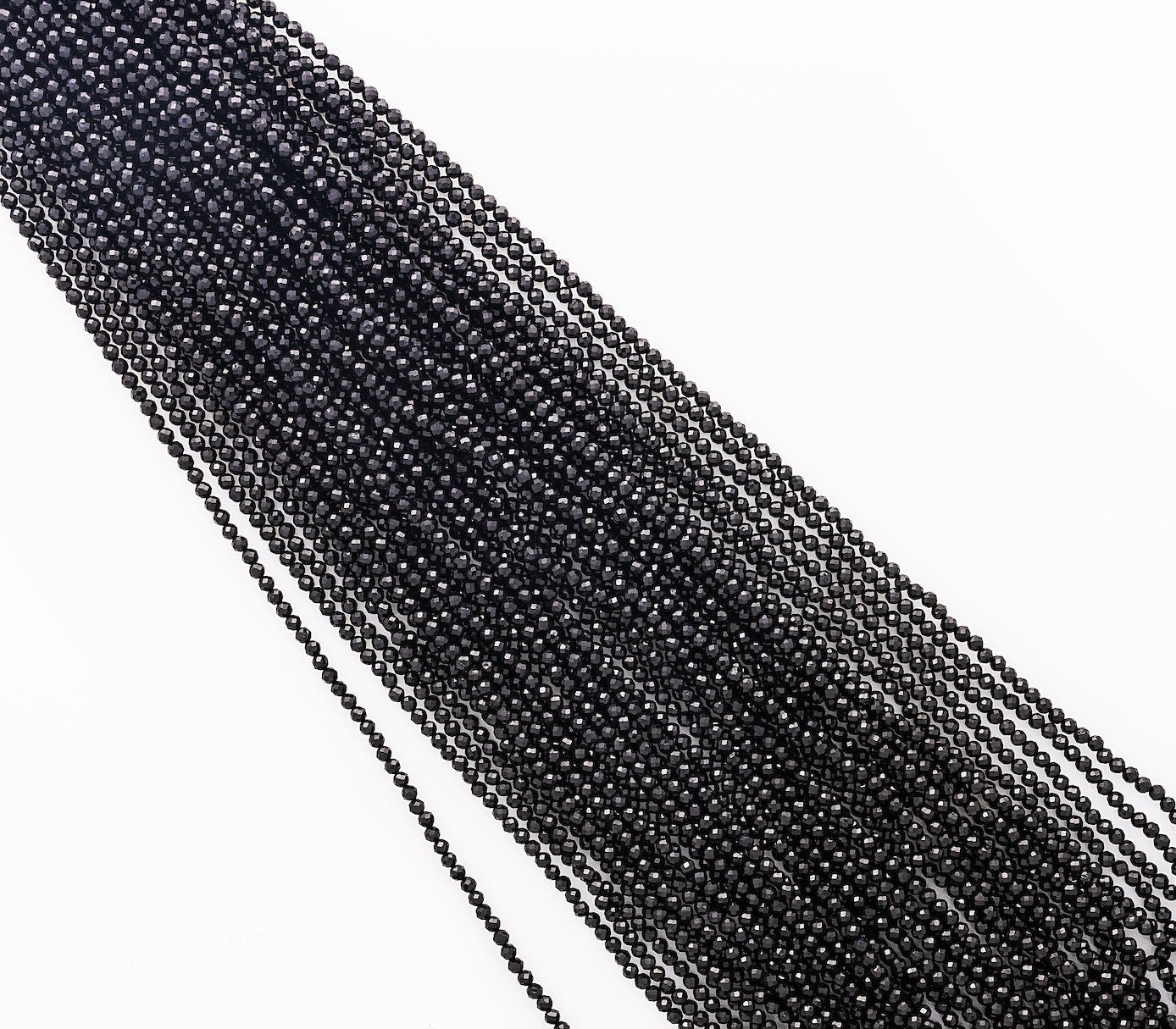 Beautiful hand cut Black Spinel natural gemstone beads