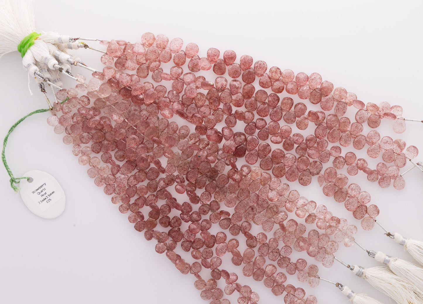 Beautiful natural strawberry quartz gemstone beads